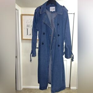 Fashion Nova Blue Denim Trench Coat